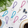 12Pcs 3 Colors PU Leather Knitting Keychains KEYC-CL0001-20B-3