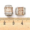 Rack Plating Brass Micro Pave Cubic Zirconia European Beads KK-F089-31P-07-3