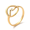 Ion Plating(IP) 201 Stainless Steel Sea Wave Finger Ring for Women LS-RJEW-G266-28G-3