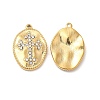 PVD Vacuum Plating 201 Stainless Steel with Rhinestone Pendants STAS-J401-VC995-1