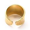 Ion Plating(IP) 304 Stainless Steel Textured Wide Band Open Cuff Ring for Women RJEW-F131-08G-3
