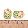 Rack Plating Alloy Enamel and ABS Imitation Pearl Pendants ENAM-T024-82A-G-3