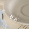 999 Sterling Silver Leaf Cuff Earrings EJEW-P296-08P-4