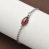 304 Stainless Steel Enamel Link Bracelets BJEW-K226-17B-P-1