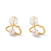 Natural Pearl Stud Earrings for Women EJEW-E303-19G-1