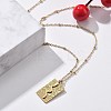 304 Stainless Steel Rectangle Snake Pendant Satellite Chain Necklace for Women LS-NJEW-F332-01G-1