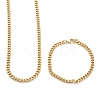 Ion Plating(IP) 304 Stainless Steel Cuban Link Chain Bracelets & Necklaces Jewelry Sets SJEW-B019-03A-G-3