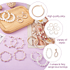 7 Pairs 7 Style Resin Pearl Beaded C-shape & Ring Dangle Stud Earrings FIND-KS0001-16-3