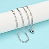 Tarnish Resistant Smooth Surface 304 Stainless Steel Figaro Chain Necklace Making STAS-A028-N022P-1