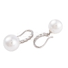 Rack Plating Brass Cubic Zirconia ABS Pearl Earring Hooks EJEW-S219-16P-04-2