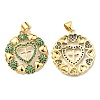 Rack Plating Brass Cubic Zirconia Pendants KK-D026-13G-2