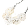 Spray Painted Disc Freshwater Shell & Acrylic Beaed Bib Necklaces NJEW-S427-01P-06-2