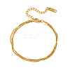 304 Stainless Steel Snake Chain 3-Strand Bracelets for Women UU3711-5