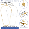 6Pcs 2 Colors 304 Stainless Steel Paperclip Chain Necklaces NJEW-SC0001-58B-2