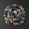Natural Green Purple Yellow Fluorite Beads Strands G-NH0048-A01-01-4