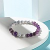 Natural Mixed Stone & Synthetic Howlite Round Beads Stretch Bracelet BJEW-JB06919-4