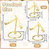 3Pcs 3 Styles Iron Crystal Mineral Display Holder ODIS-PH0002-06-2