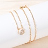 Brass Pave Clear Cubic Zirconia Pendant Necklaces for Women NJEW-Z079-02G-04-3