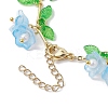 Flower Glass & Acrylic Charm Bracelets BJEW-JB10443-01-4