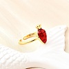 Brass Enamel Cuff Open Rings for Women RJEW-F184-13A-G-4