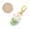 Flower Glass Pendants Decorations HJEW-MZ00248-04-4