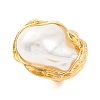 Irregular Oval Alloy Adjustable Rings for Women RJEW-M018-03G-1