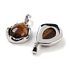 Natural Tiger Eye Teardrop Pendants KK-C051-59P-02-3