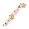 3Pcs 3 Styles Natural Rose Quartz Faceted Round Beaded Pendants PALLOY-JF03604-03-4