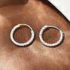 Brass Textured Hoop Earrings EJEW-F378-03B-S-4
