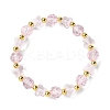 Butterfly & Faceted Round Glass Beaded Stretch Bracelets for Women BJEW-FS00002-1