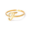 Adjustable 201 Stainless Steel Letter Open Cuff Rings for Women FS-WG61269-20-1
