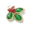 Glass & Glass Seed Beads Beaded Pendants PALLOY-MZ01053-3