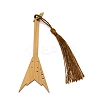 Guitar Bamboo Bookmarks with Tassels for Book Lover AJEW-WH0034-37-2