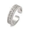 Brass Micro Pave Cubic Zirconia Cuff Rings for Women RJEW-F182-04P-4