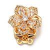 Brass Micro Pave Clear Cubic Zirconia Box Clasps KK-U037-35G-01-1