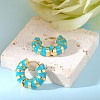 Enamel Striped Thick Hoop Earrings JE1110B-4