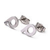 Tarnish Resistant 304 Stainless Steel Greek Alphabet Stud Earrings STAS-D007-07P-17-1
