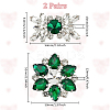 4Pcs 2 Styles Flower Brass Rhinestone Shoe Decorations AJEW-WR0002-42A-2