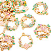 16Pcs 4 Styles Rack Plating Alloy Enamel Pendants FIND-TA0005-62-3