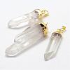 Natural Quartz Crystal Pendants G-F463-06G-1