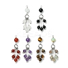 6Pcs 6 Styles Mixed Stone Round Tassel Big Pendants PALLOY-JF03281-1