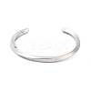 Non-Tarnish 304 Stainless Steel Twisted Open Cuff Bangles for Women BJEW-B097-01P-2