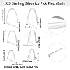 6Pcs 3 Styles Rhodium Plated 925 Sterling Silver Ice Pick Pinch Bails STER-BBC0006-94-2
