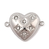 304 Stainless Steel Micro Pave Clear Cubic Zirconia Connector Charms STAS-S131-16P-1