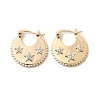 Star Brass Micro Pave Clear Cubic Zirconia Hoop Earrings EJEW-Z157-01G-4