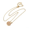 Clover 304 Stainless Steel Rhinestone Pendant Necklaces for Women LS-NJEW-M107-03G-2