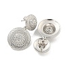 Flat Round Brass Pave Clear Cubic Zirconia Dangle Earrings EJEW-M258-30P-2