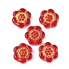 Baking Paint and Golden Metal Enlaced Glass Beads DGLA-T004-10F-1
