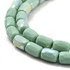 Frosted Imitation Jade Glass Beads Strands GLAA-P058-07B-10-3