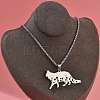 201 Stainless Steel Hollow Cat Shaped Pendant Box Chain Necklaces NJEW-M086-06P-5